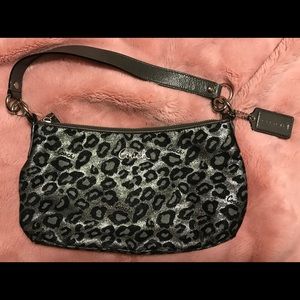 Coach ocelot silver handbag